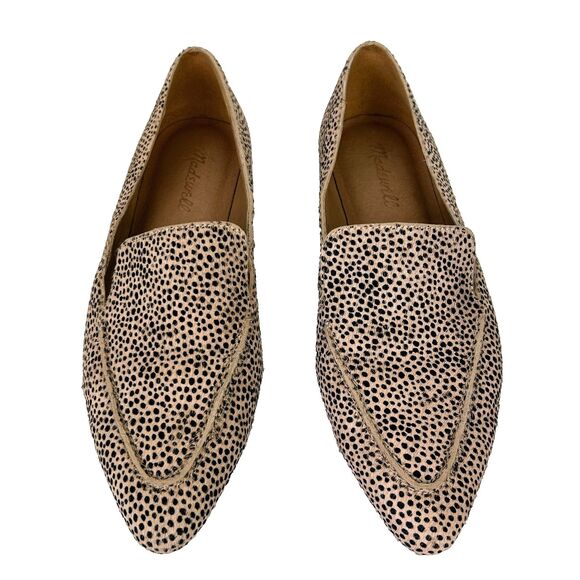 Madewell The Frances Skimmer Loafer Flats Shoes Calf Hair Animal Print Leather 9 - Picture 2 of 9